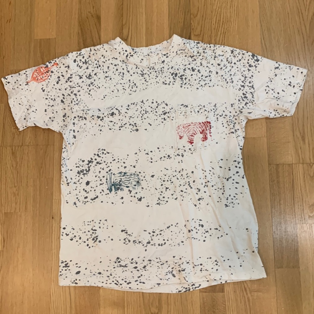 Splatter-paint White Hanes T-Shirt